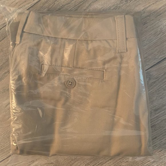 NWT LANDS' END GIRLS PERFECT FIT IRON KNEE BLEND CHINO PANTS KHAKI 12 UNHEMMED - Picture 5 of 5